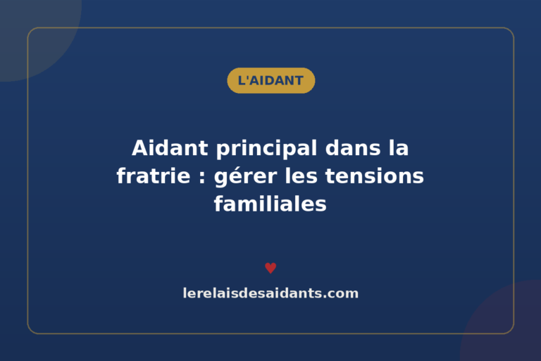 Aidant principal dans la fratrie : gérer les tensions familiales