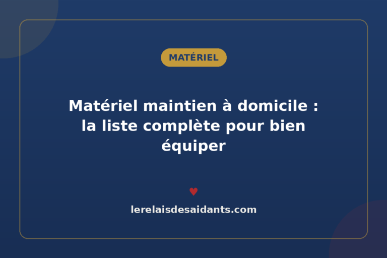 Matériel maintien à domicile : la liste complète pour bien équiper