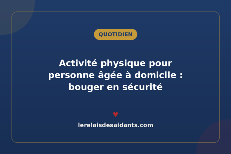 Activité physique pour personne âgée à domicile : bouger en sécurité