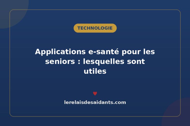 Applications e-santé pour les seniors : lesquelles sont utiles