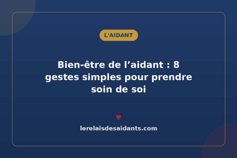 Bien-être de l&rsquo;aidant : 8 gestes simples pour prendre soin de soi