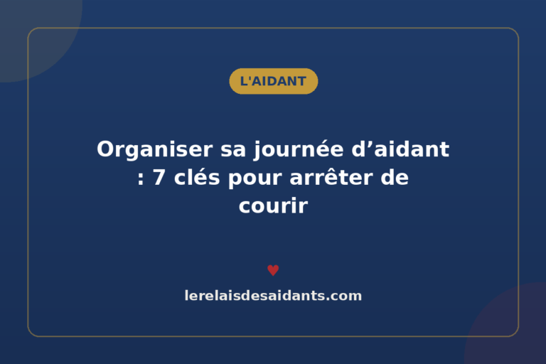 Organiser sa journée d&rsquo;aidant : 7 clés pour arrêter de courir
