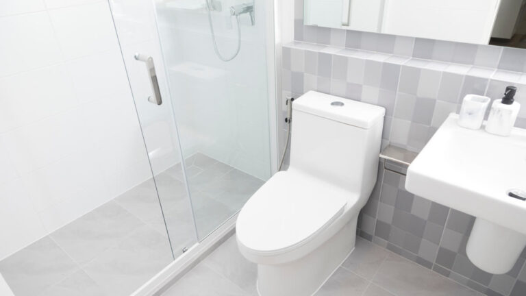 Salle d'eau moderne avec WC et douche