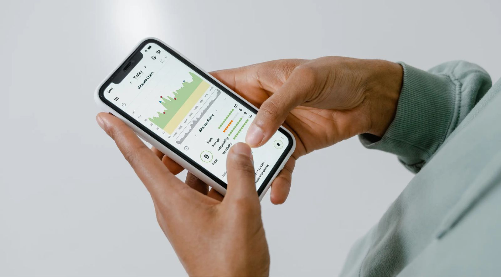 Smartphone affichant une application de suivi santé